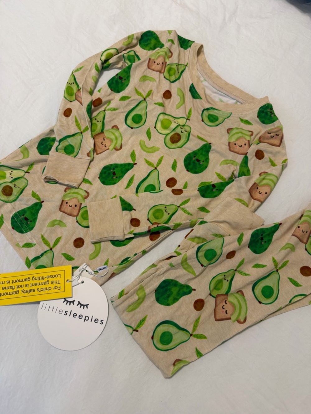 NWT Little Sleepies Avocado Print Pajama Set SZ 2T